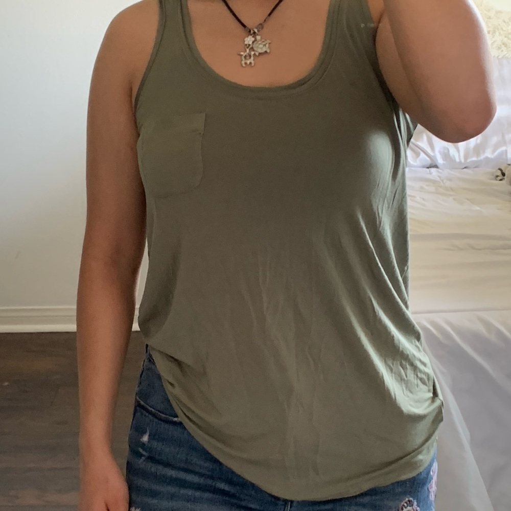 Army green tank top
